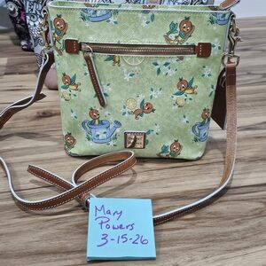 DISNEY Dooney & Bourke Orange Bird Print Crossbody Bag . 2022 Flower And Garden